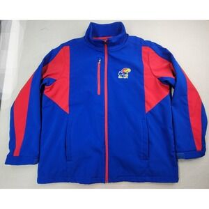Kansas Jayhawks Jacket Mens 2XL Soft Shell Lined Pockets Embroidered Limited Use